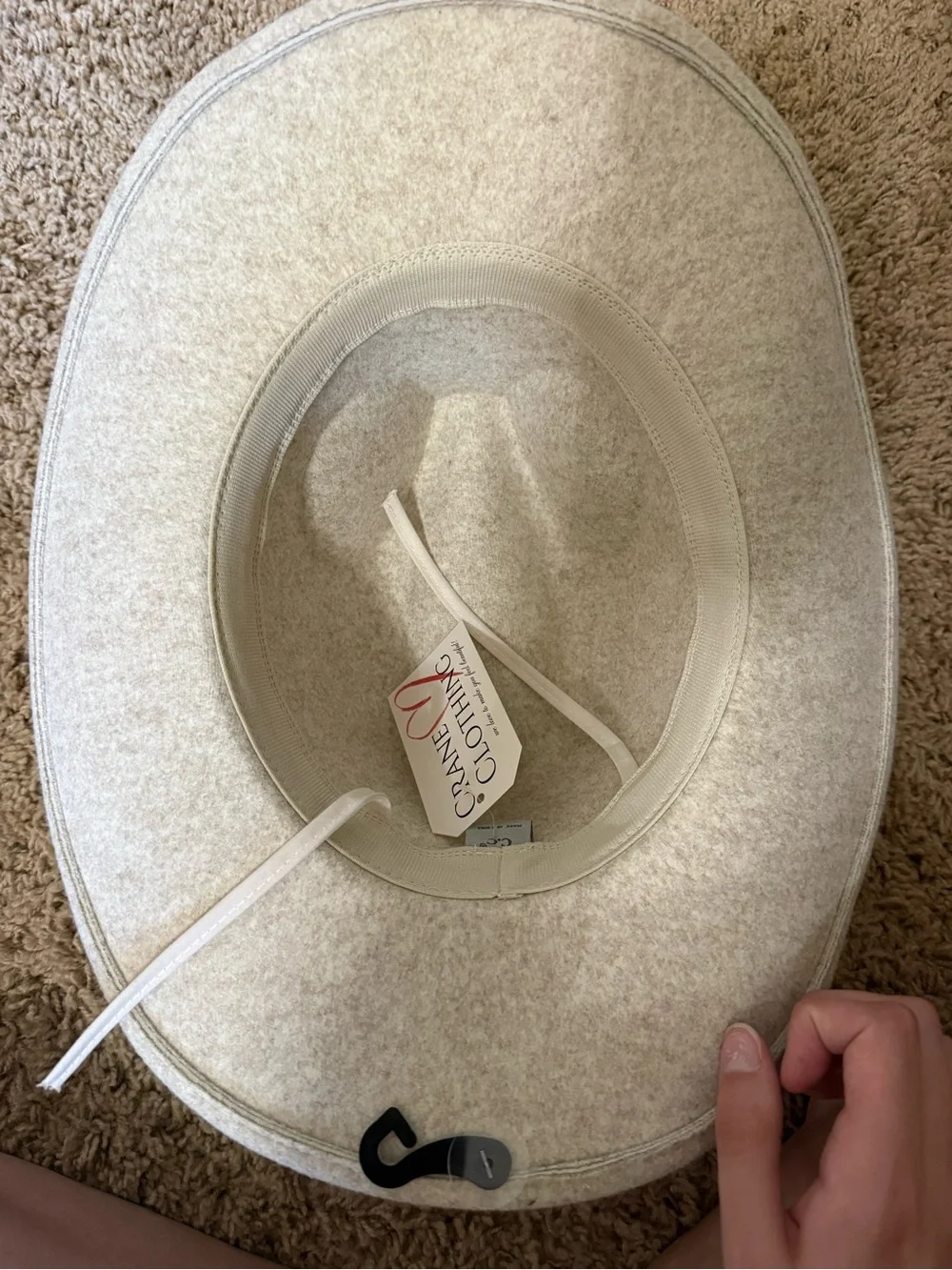 NWT CC Rope Rhinestone Felt Cowboy Hat in Heather Oatmeal - Picture 4 of 6